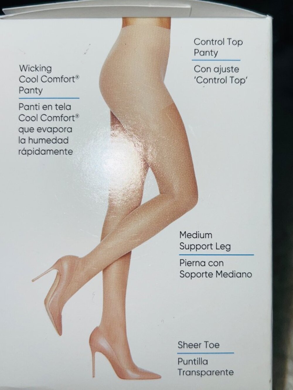 6 pair Leggs Sheer Energy Compression Tights Nude Q Control Top Medium Support L - Picture 5 of 6